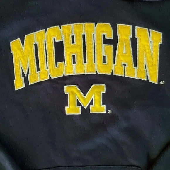 Men's Uni STADIUM ATHLETICS Navy Blue Michigan Hoodie Sweatshirt SZ XL Spellout - Picture 2 of 7
